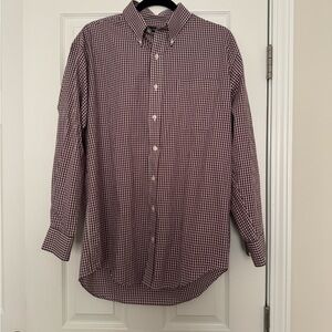 Nautica Men's Checkered Shirt - Maroon and White